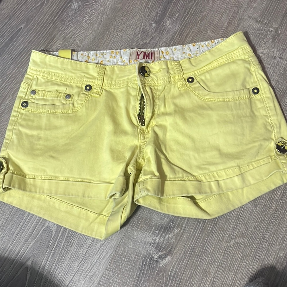 Yellow womens shorts